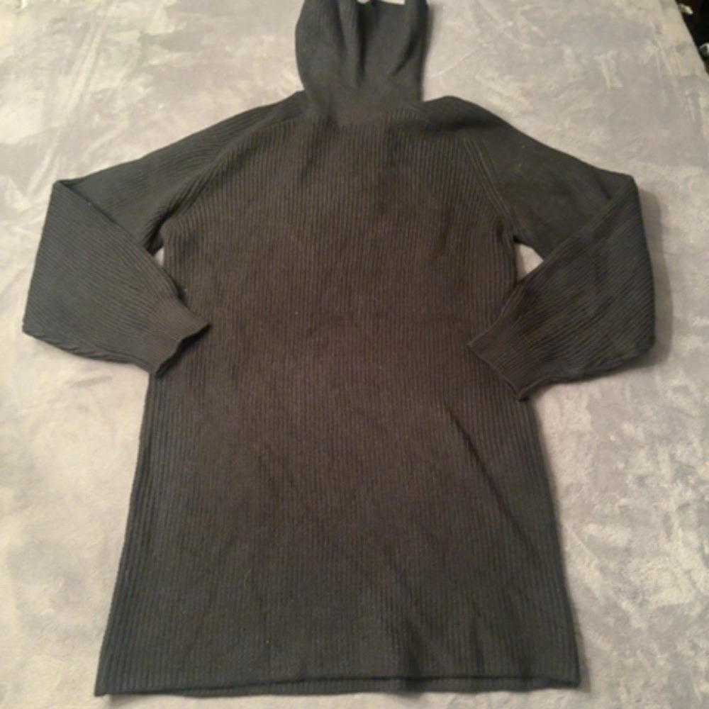 UNIQLO C Knitted Mini Dress Women S Black Ribbed Turtleneck Long Sleeve Sweater
